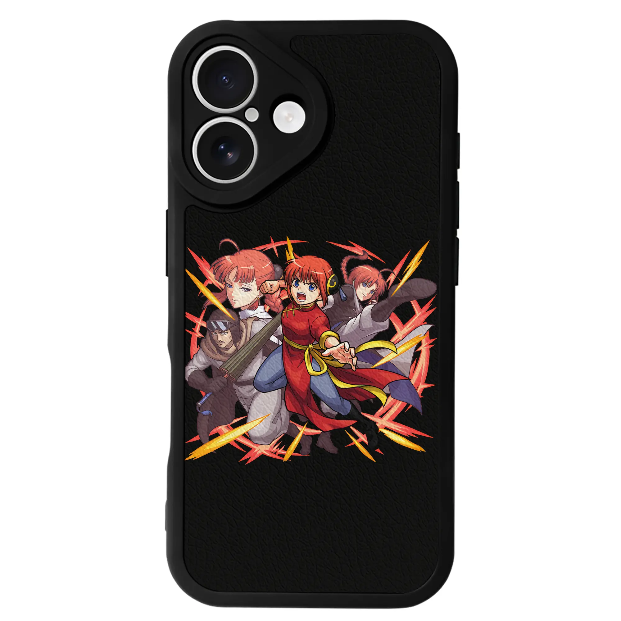 銀魂 グッズ 神楽 - IPhone 16シリーズ対応 ・ シリコンスマホケース ・ レザー調 ・ 高精度フィット ・ 耐衝撃 ・ ワイヤレス充電対応 ・ 精密カット